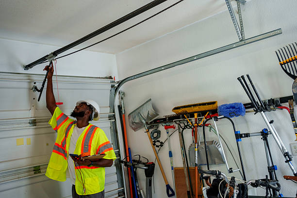 Professional Garage Door Panel Replacement technician working in Waite Park, MN